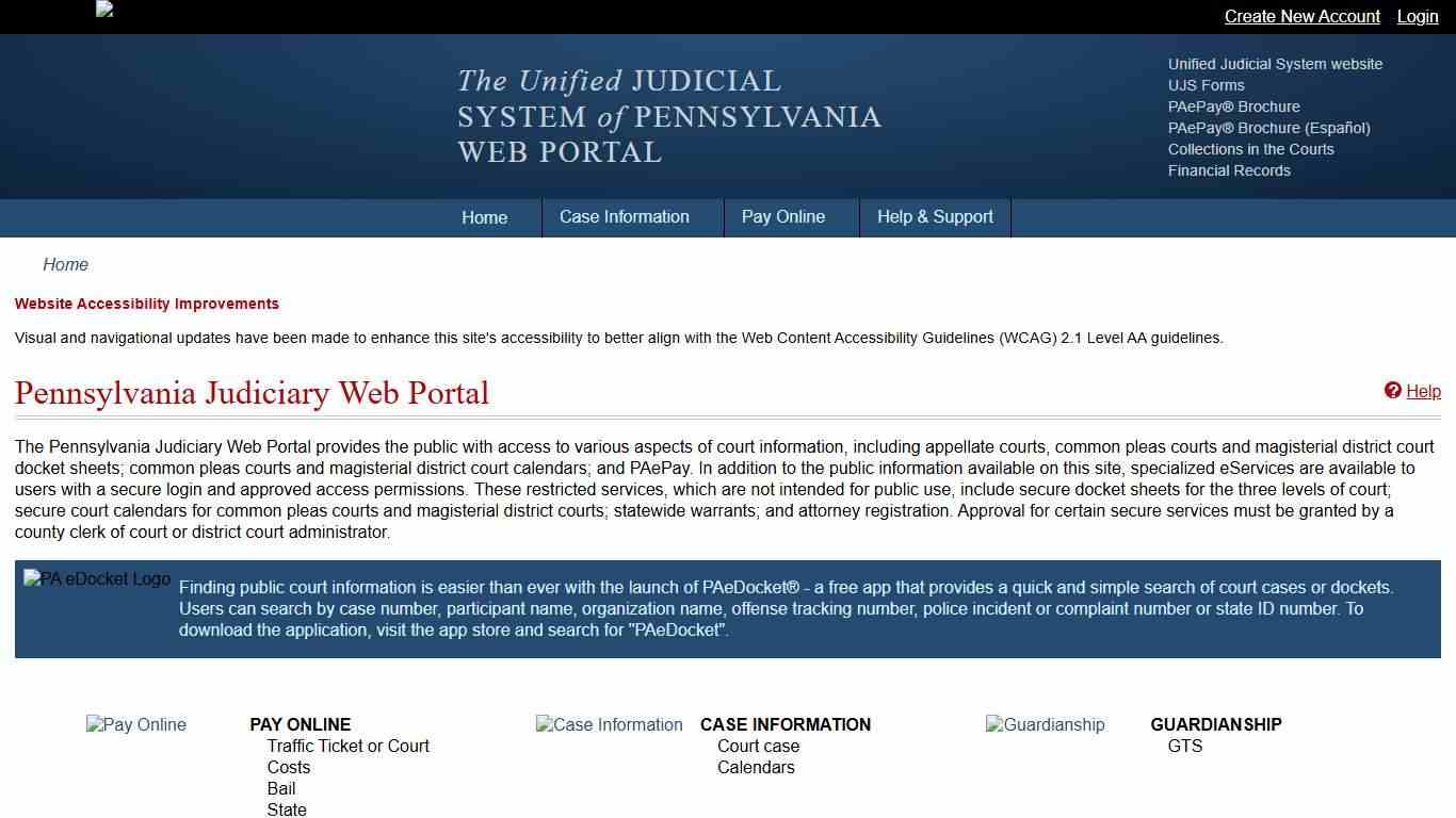 Pennsylvania Judiciary Web Portal